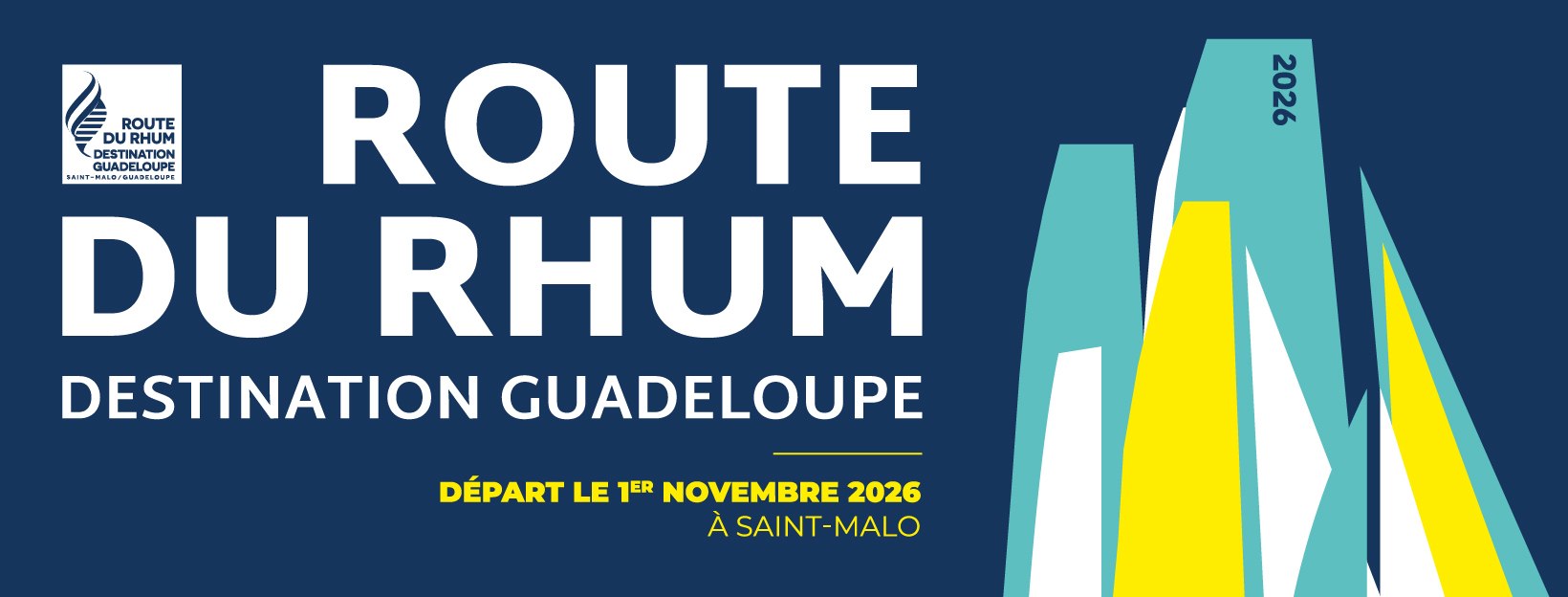 Affiche de la Route du Rhum 2026 — Destination Guadeloupe, départ le 1er novembre 2026 à Saint-Malo